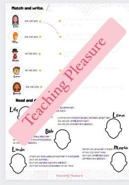 APPEARANCE - have got/ has got , TO BE, possessive adjectives, Saxon's agenitive PACK