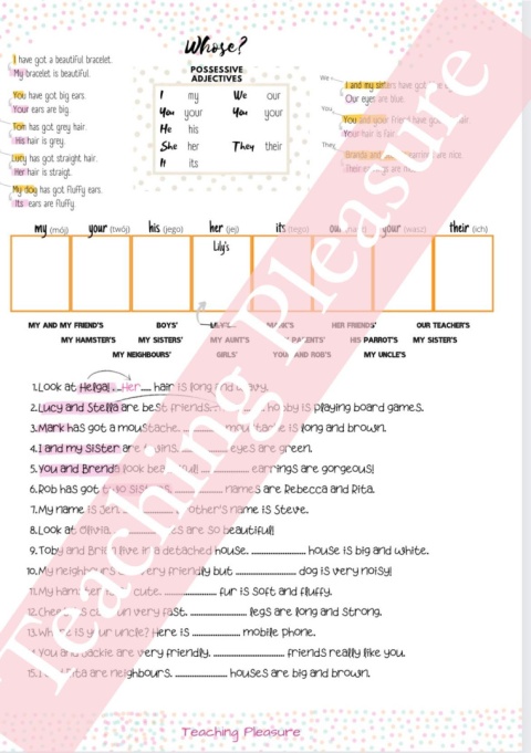 APPEARANCE - have got/ has got , TO BE, possessive adjectives, Saxon's agenitive PACK