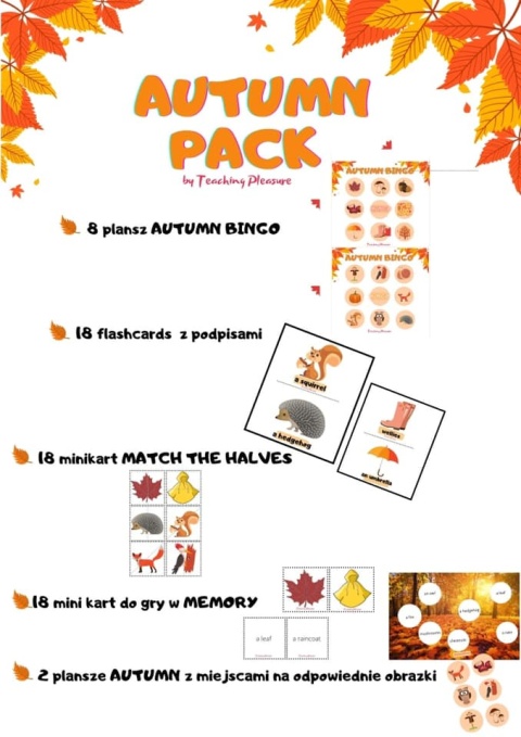 AUTUMN - vocabulary, speaking and games PACK