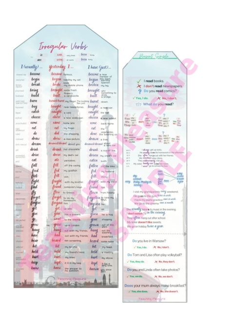 BOOKMARKS irregular verbs&tenses