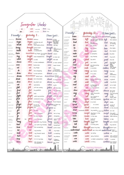 BOOKMARKS irregular verbs&tenses