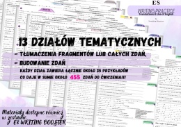 E8 WRITING PRACTICE - tłumaczenia & Use of English