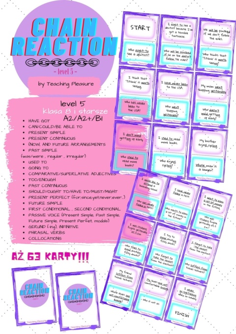 Gra językowa CHAIN REACTION (level 5)