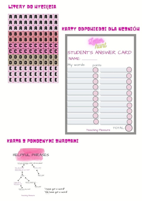 Gra językowa LETTER HUNT level 1