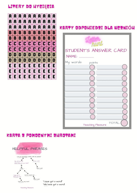 Gra językowa LETTER HUNT (level 2) egzamin ósmoklasisty