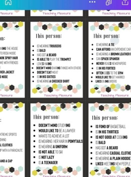 Who am I? Opis osoby - KARTY