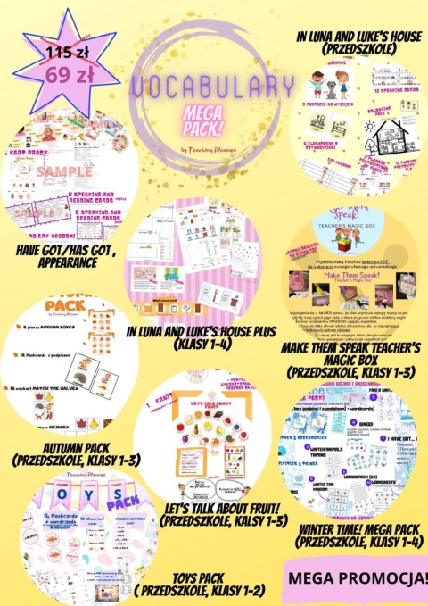 VOCABULARY MEGA PACK! (przedszkole, klasy 1-4)