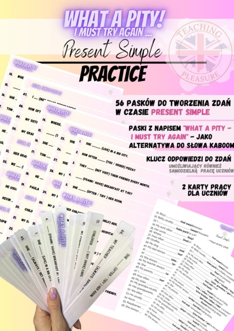 WHAT A PITY - Present Simple - game & worksheet